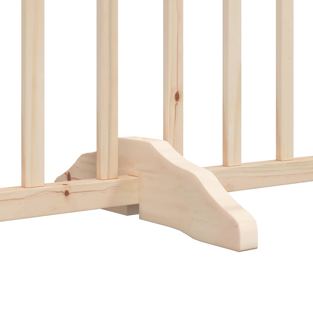 hundelåge med dør 8 paneler 640 cm foldbar poppeltræ