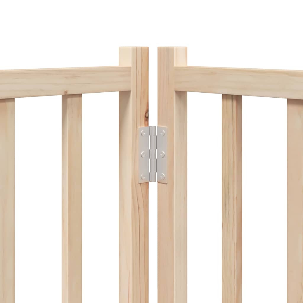 hundelåge med dør 8 paneler 640 cm foldbar poppeltræ