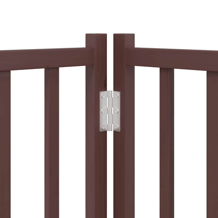 hundelåge med dør 12 paneler 960 cm foldbar poppeltræ brun