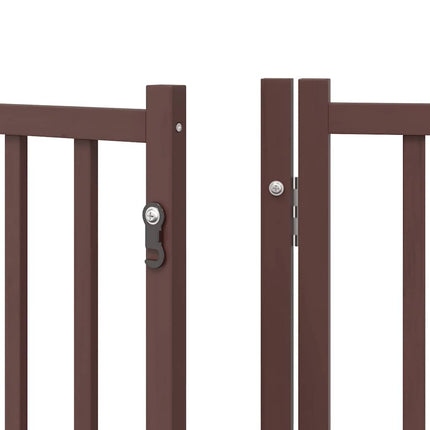 hundelåge med dør 12 paneler 960 cm foldbar poppeltræ brun