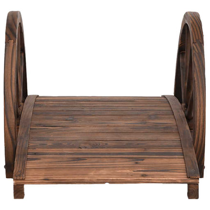 havebro med halve hjul 99x50x38 cm massivt fyrretræ