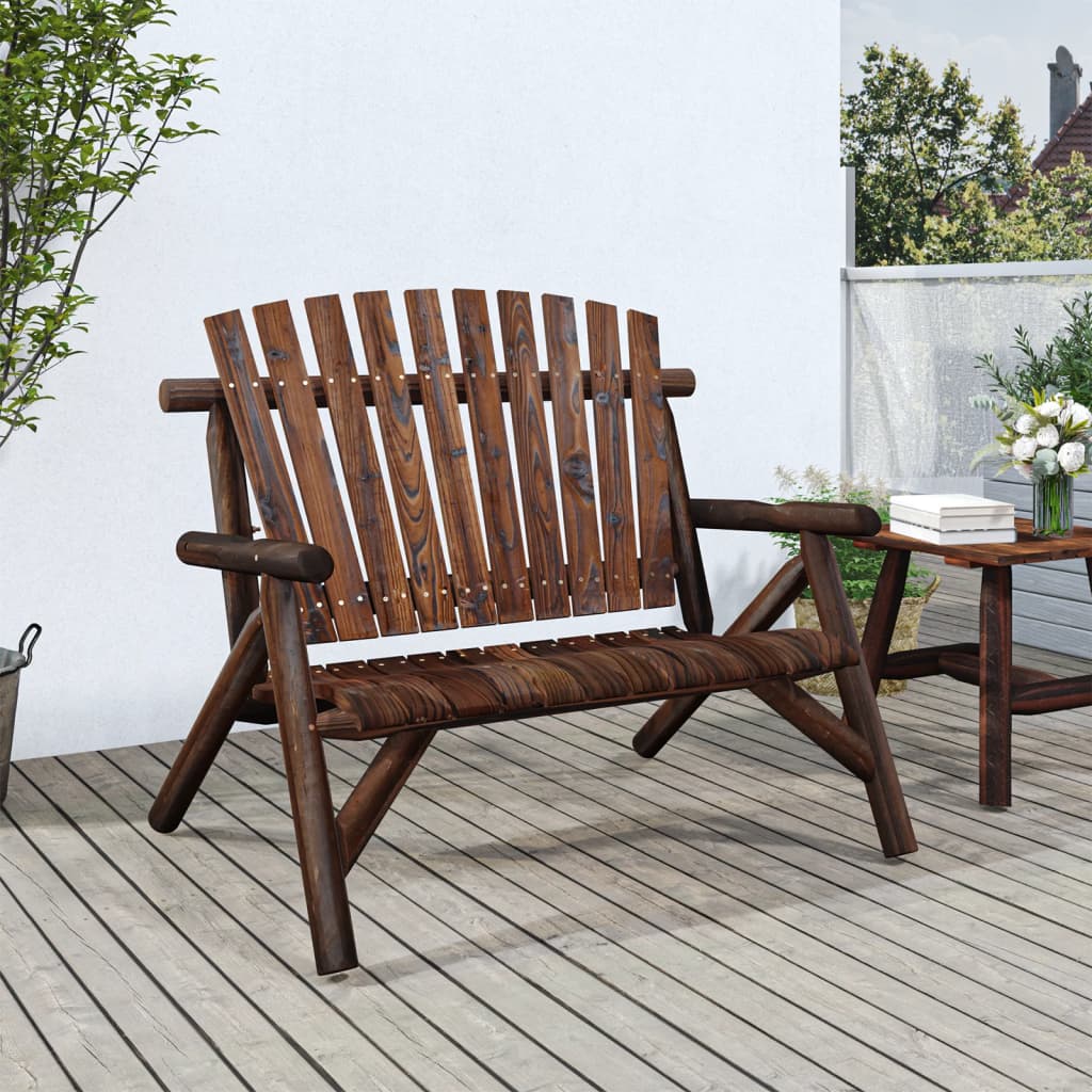 2-personers havebnk 119x85x98 cm massivt grantr