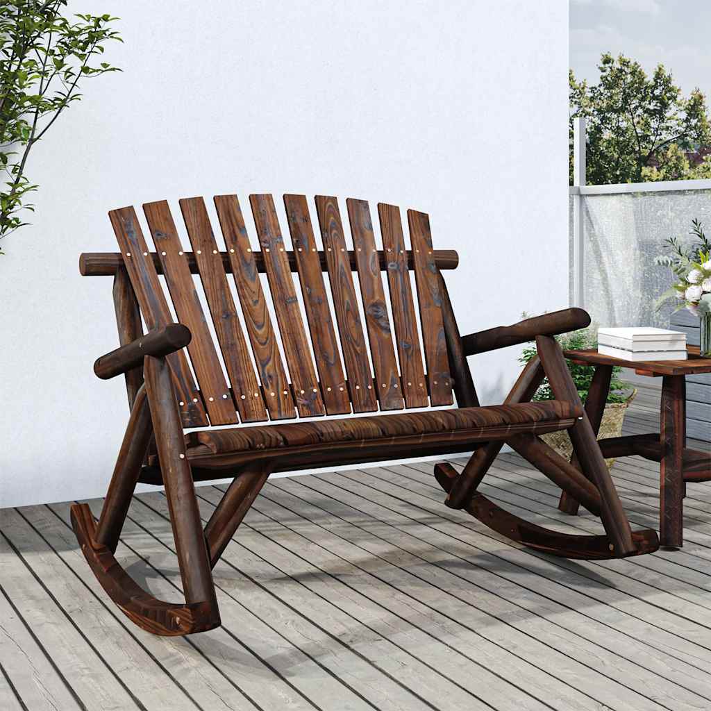 2-personers Havebænk Med Gyngefunktion 123x96x102 Cm Grantræ - Mørkebrun