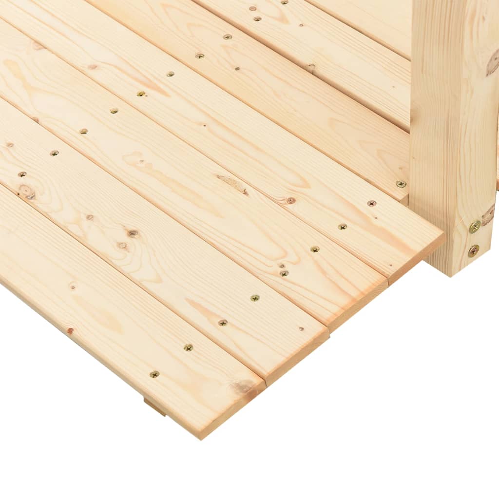 havebro med kædegelænder 150x67x56 cm massivt grantræ