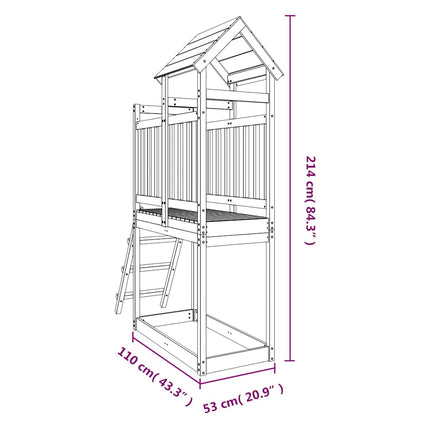 udendørs legesæt 53x110x214 cm massivt fyrretræ