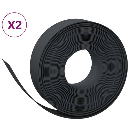 græskanter 2 stk. 10 m 15 cm polyethylen sort