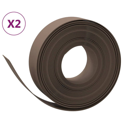 græskanter 2 stk. 10 m 15 cm polyethylen brun