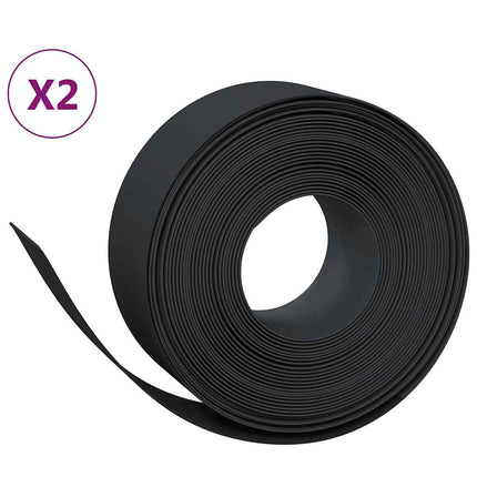 græskanter 2 stk. 10 m 20 cm polyethylen sort