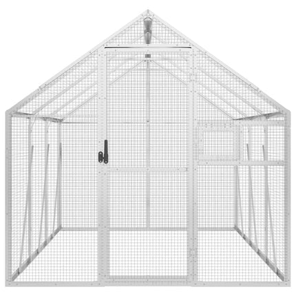 voliere 1,79x3x1,85 m aluminium sølvfarvet