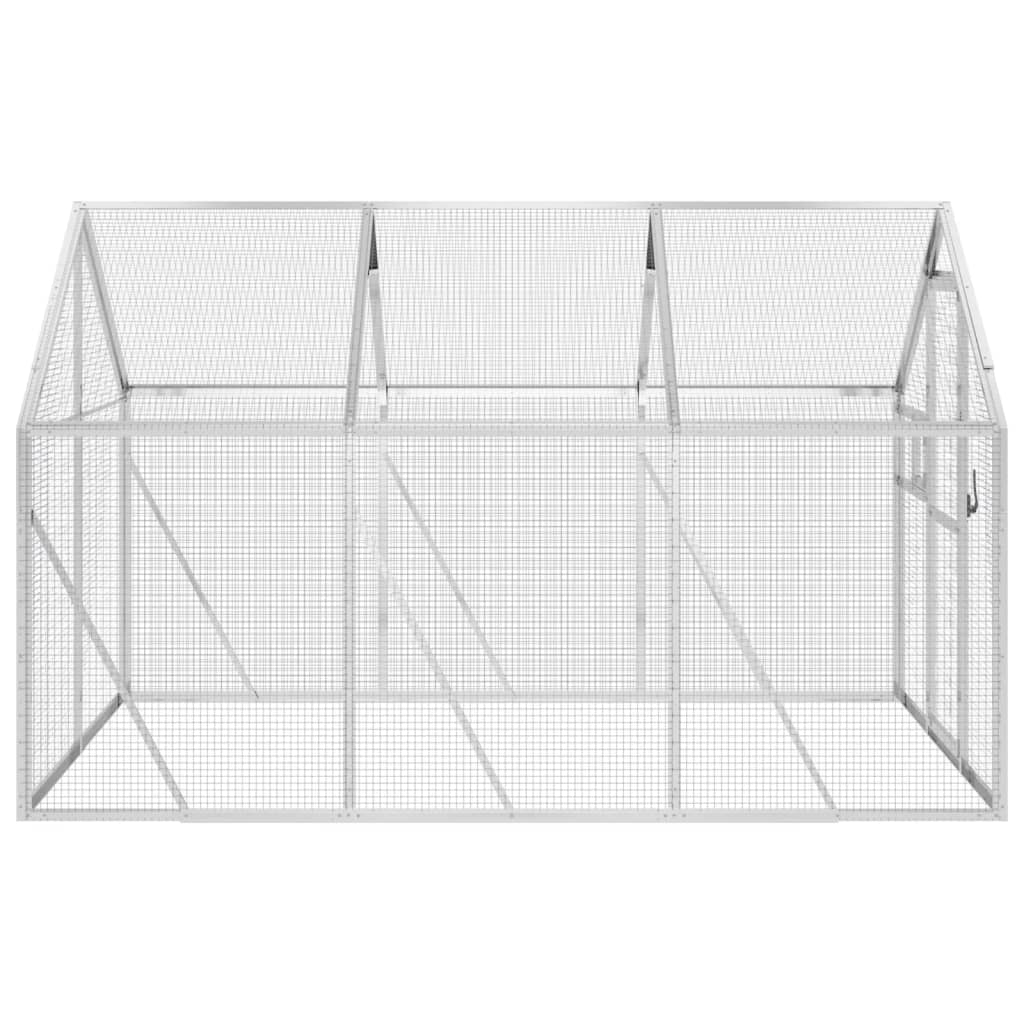 voliere 1,79x3x1,85 m aluminium sølvfarvet