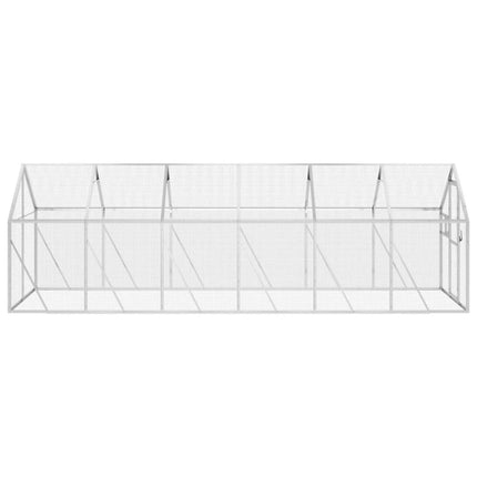 voliere 1,79x6x1,85 m aluminium sølvfarvet