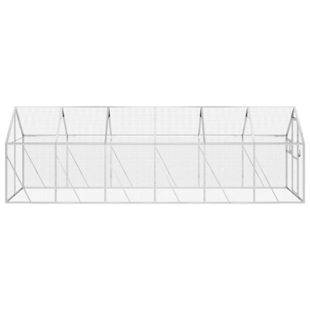 voliere 1,79x6x1,85 m aluminium sølvfarvet