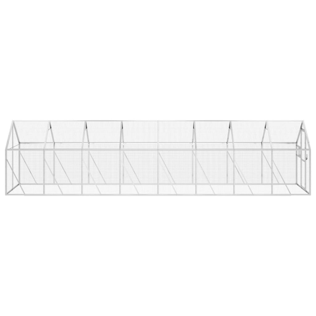 voliere 1,79x8x1,85 m aluminium sølvfarvet