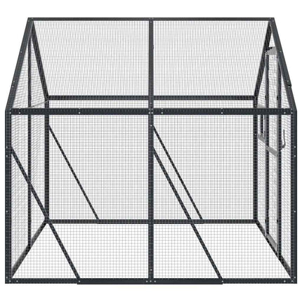 voliere 1,79x2x1,85 m aluminium sølvfarvet