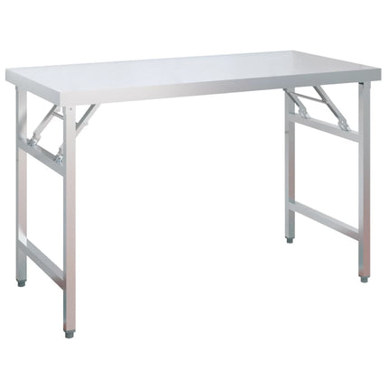køkkenbord med tophylde 120x60x145 cm rustfrit stål