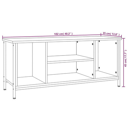 tv-bord 102x35x45 cm konstrueret træ sonoma-eg