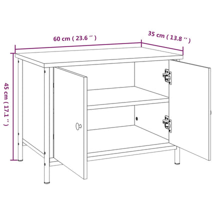 tv-bord m. låger 60x35x45 cm konstrueret træ røget egetræsfarve