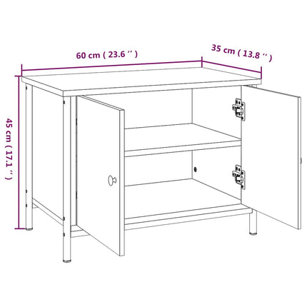 tv-bord med låger 60x35x45 cm konstrueret træ grå sonoma-eg