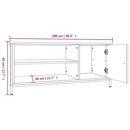 tv-bord 100x40x45 cm konstrueret træ grå sonoma-eg