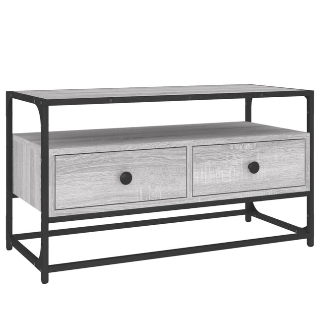 tv-bord 80x35x45 cm konstrueret træ grå sonoma-eg