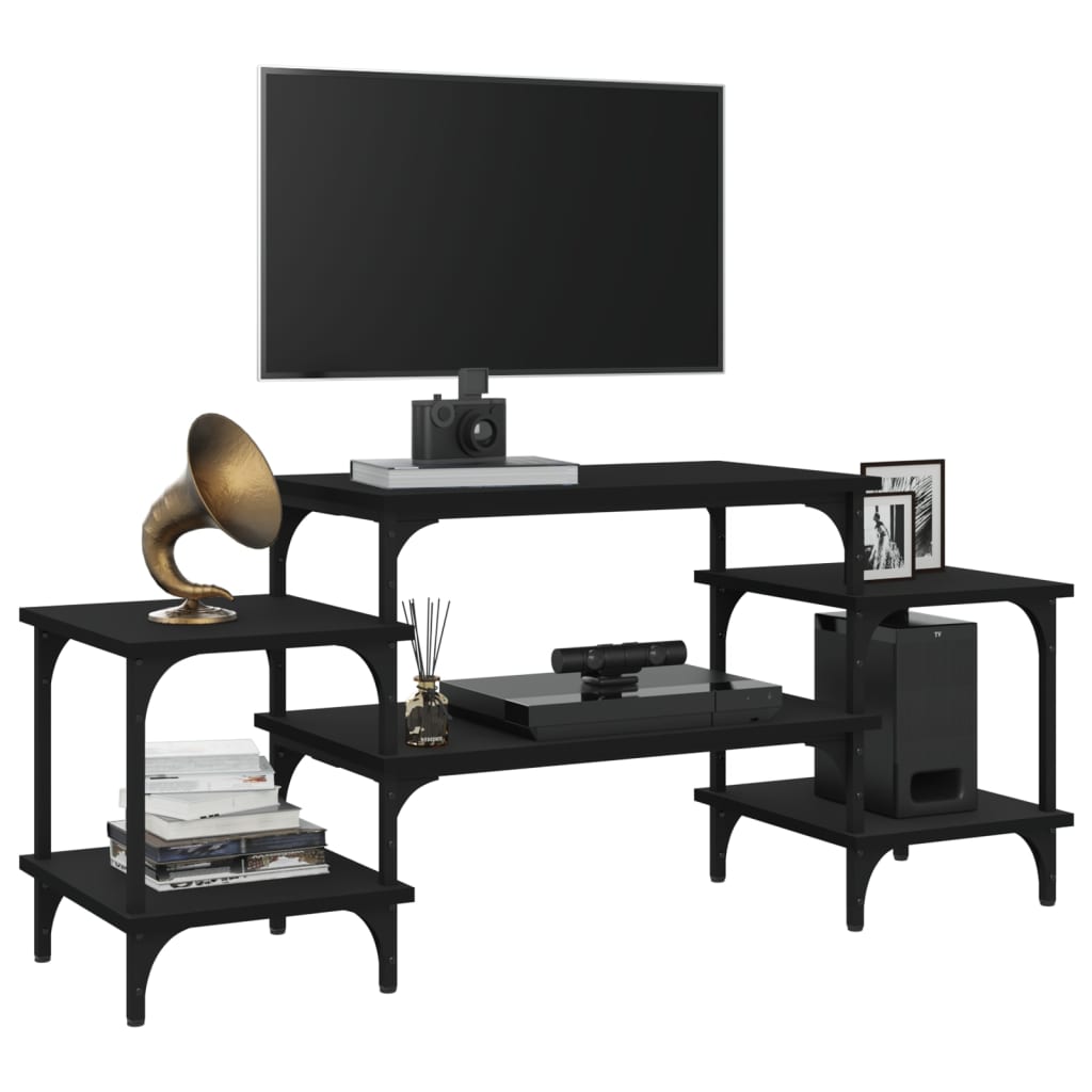 tv-bord 117x35x52 cm konstrueret træ sort