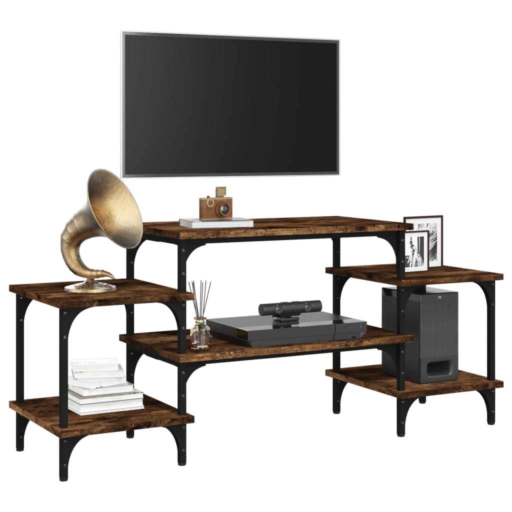 tv-bord 117x35x52 cm konstrueret træ røget egetræsfarve