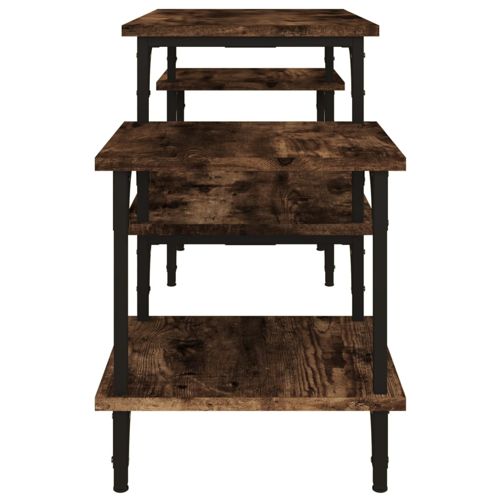 tv-bord 117x35x52 cm konstrueret træ røget egetræsfarve