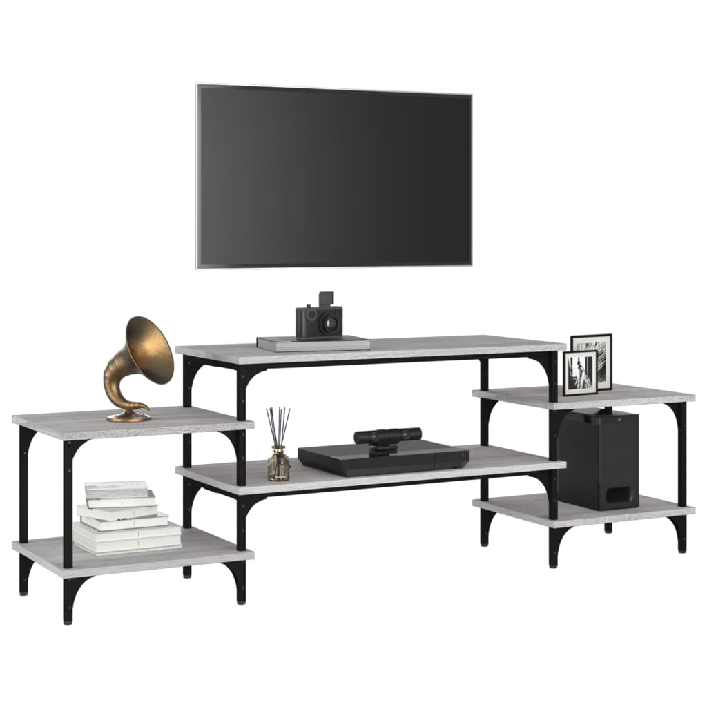 tv-bord 157x35x52 cm konstrueret træ grå sonoma-eg