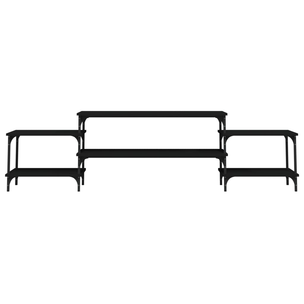 tv-bord 197x35x52 cm konstrueret træ sort