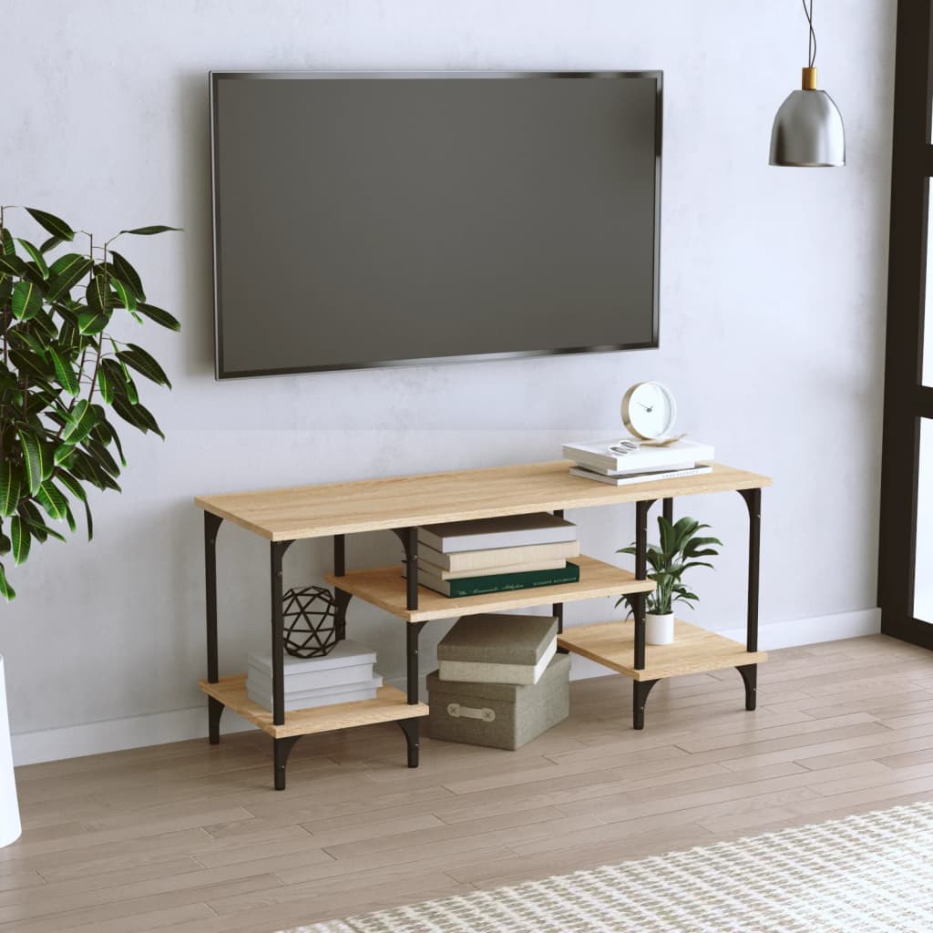 tv-bord 102x35x45,5 cm konstrueret træ sonoma-eg