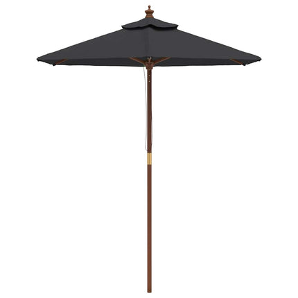 haveparasol med træstang 196x231 cm sort