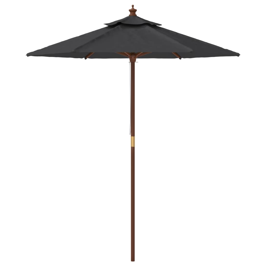 haveparasol med træstang 196x231 cm sort