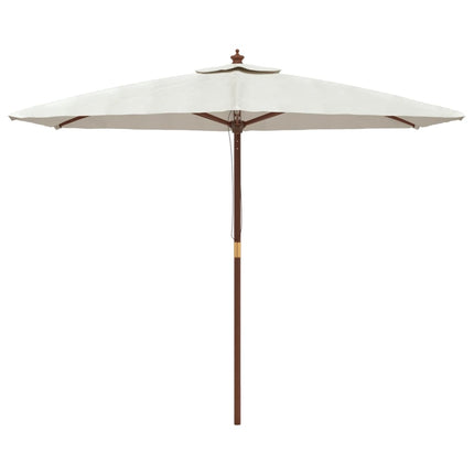 haveparasol med træstang 299x240 cm sandfarvet