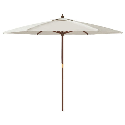 haveparasol med træstang 299x240 cm sandfarvet