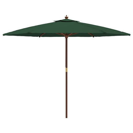 haveparasol med træstang 299x240 cm grøn