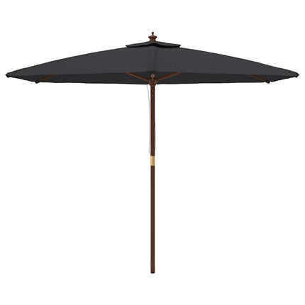 haveparasol med træstang 299x240 cm sort