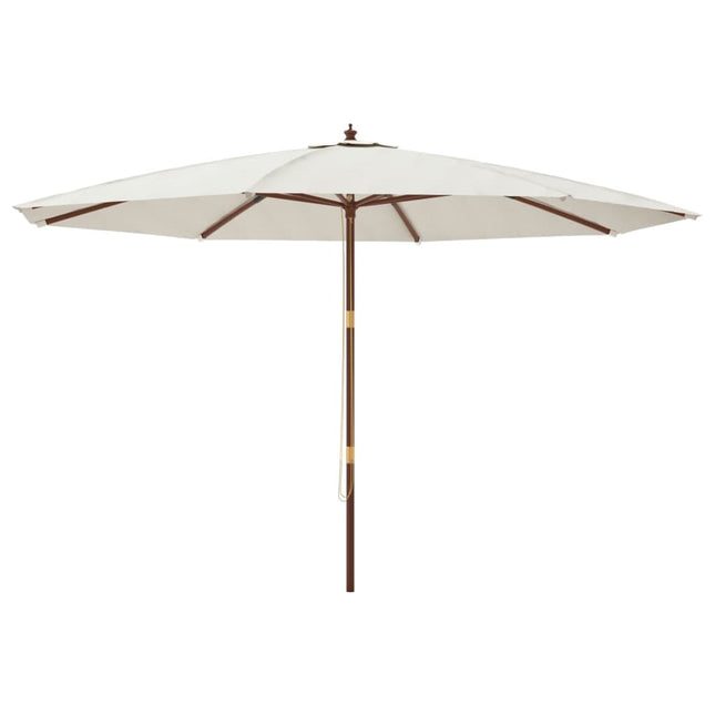haveparasol med træstang 400x273 cm sandfarvet