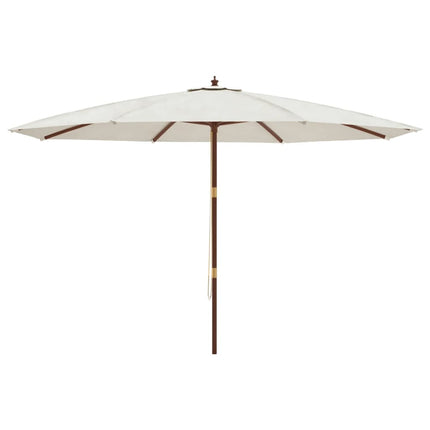 haveparasol med træstang 400x273 cm sandfarvet