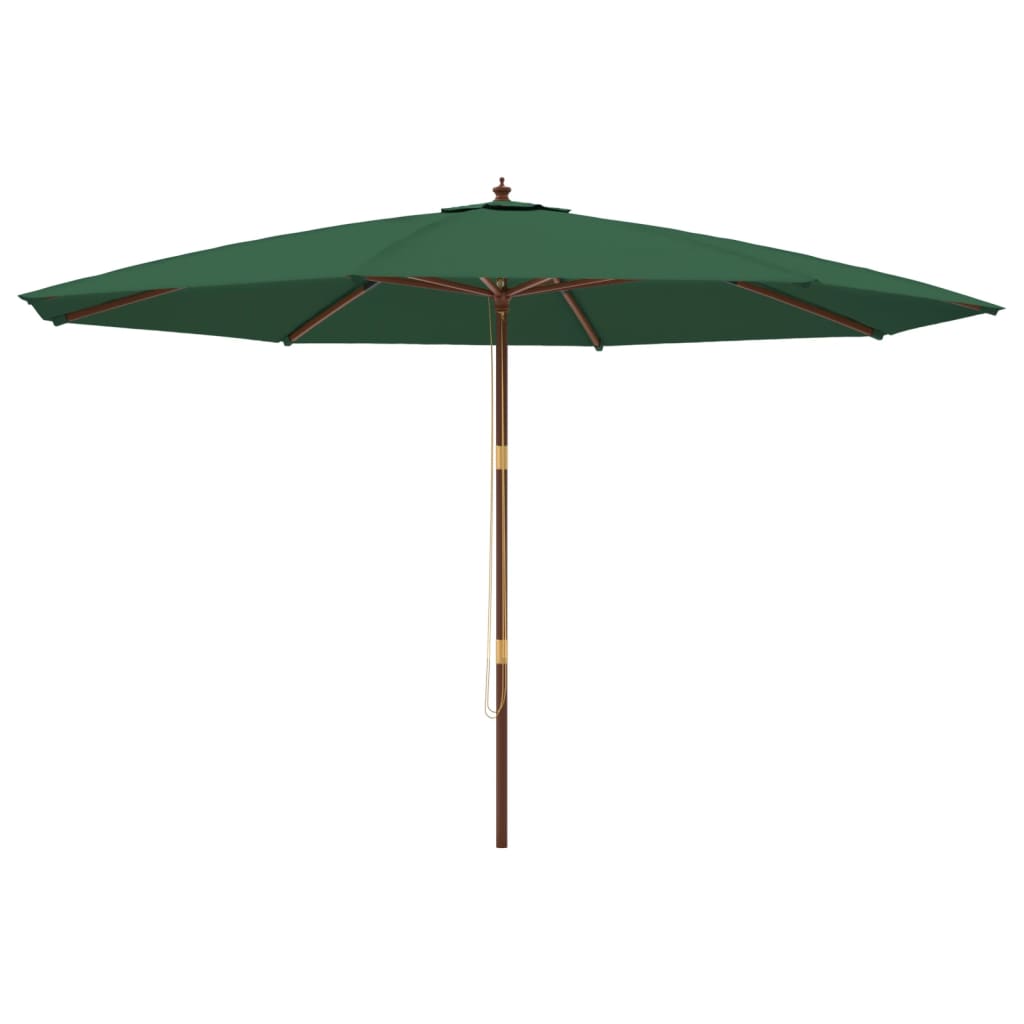 haveparasol med træstang 400x273 cm grøn