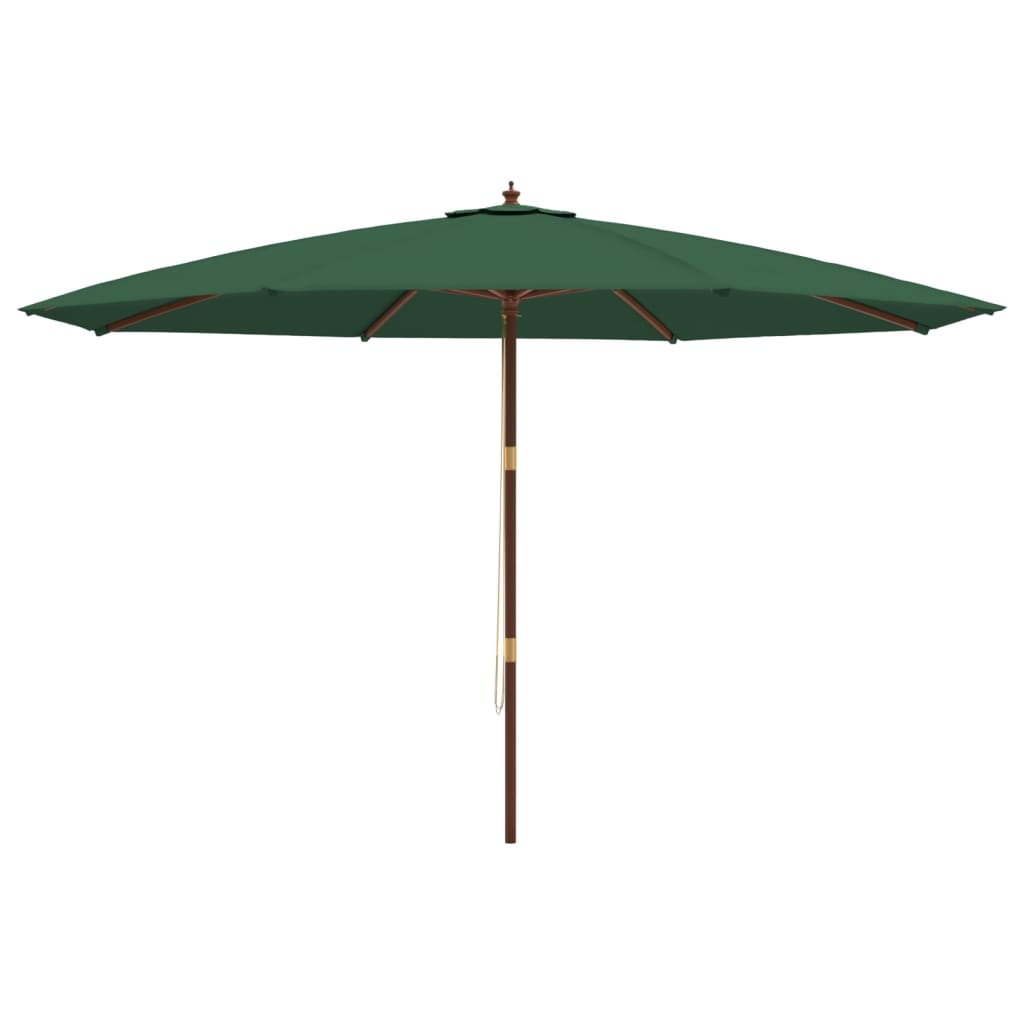 haveparasol med træstang 400x273 cm grøn