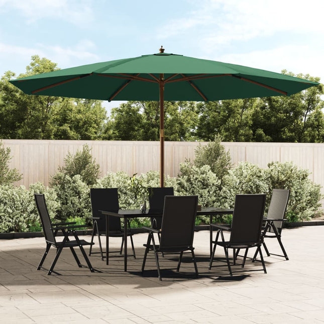 haveparasol med træstang 400x273 cm grøn