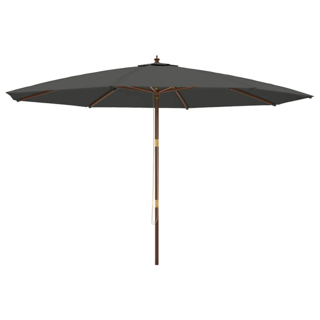 haveparasol med træstang 400x273 cm antracitgrå