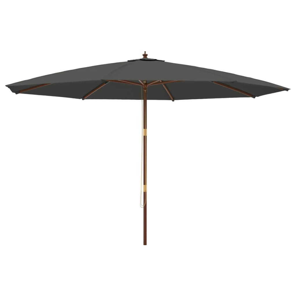 haveparasol med træstang 400x273 cm antracitgrå