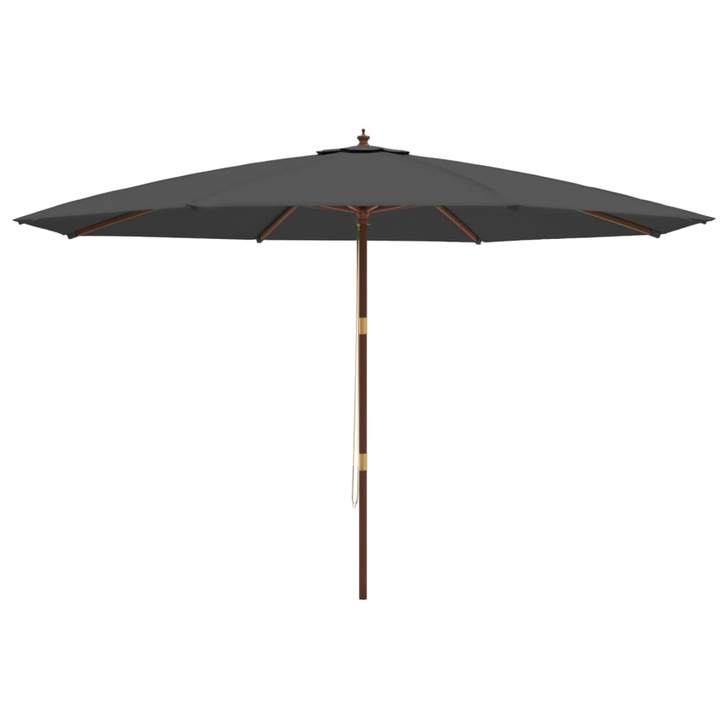 haveparasol med træstang 400x273 cm antracitgrå