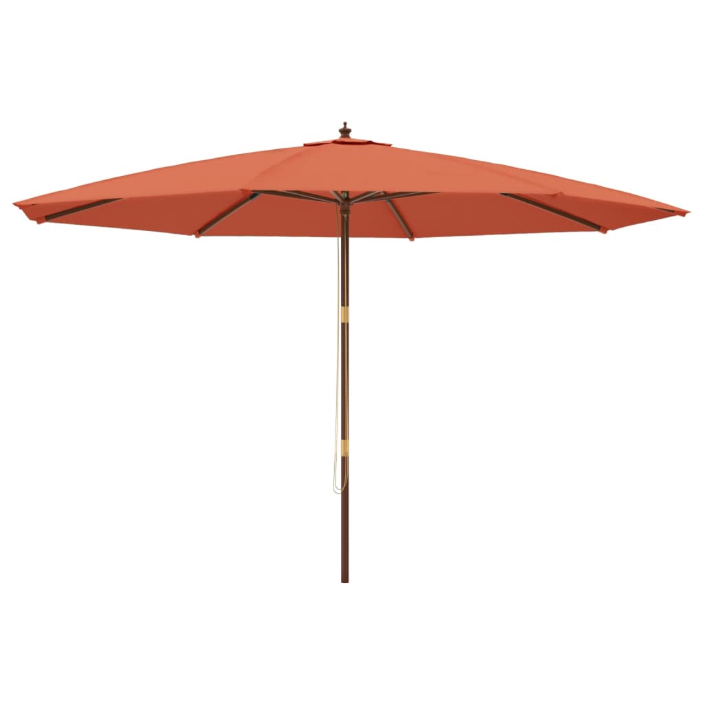 haveparasol med træstang 400x273 cm terrakotta
