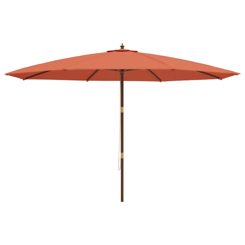 haveparasol med træstang 400x273 cm terrakotta