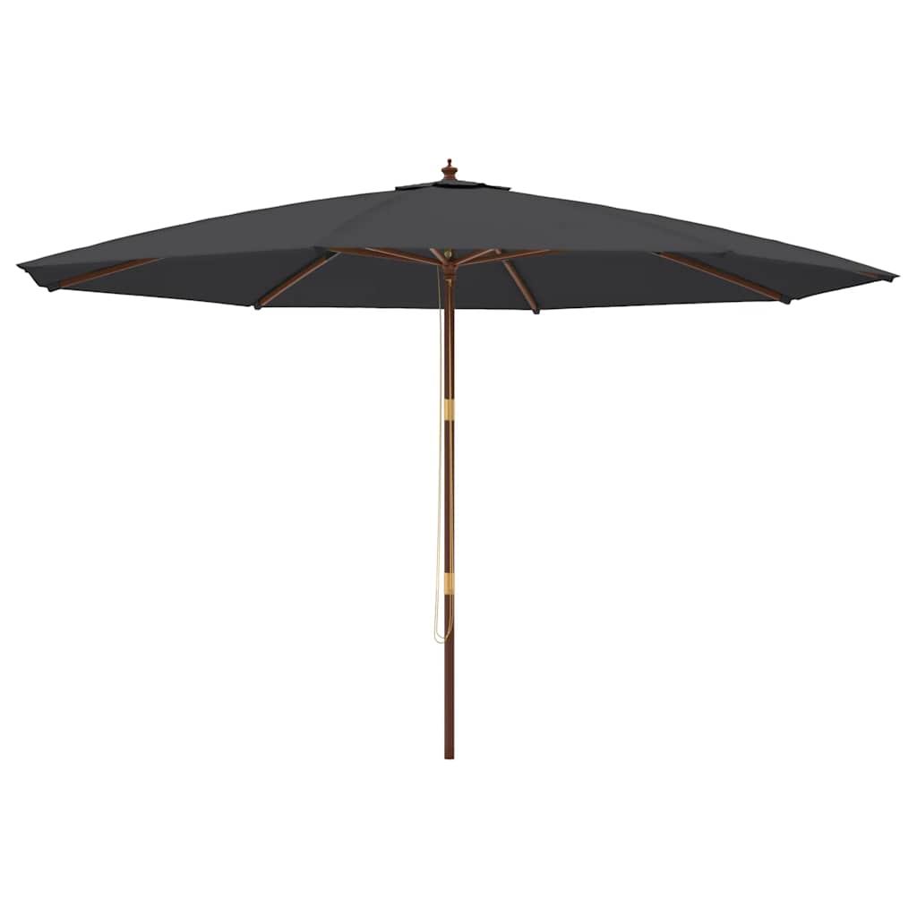 haveparasol med træstang 400x273 cm sort