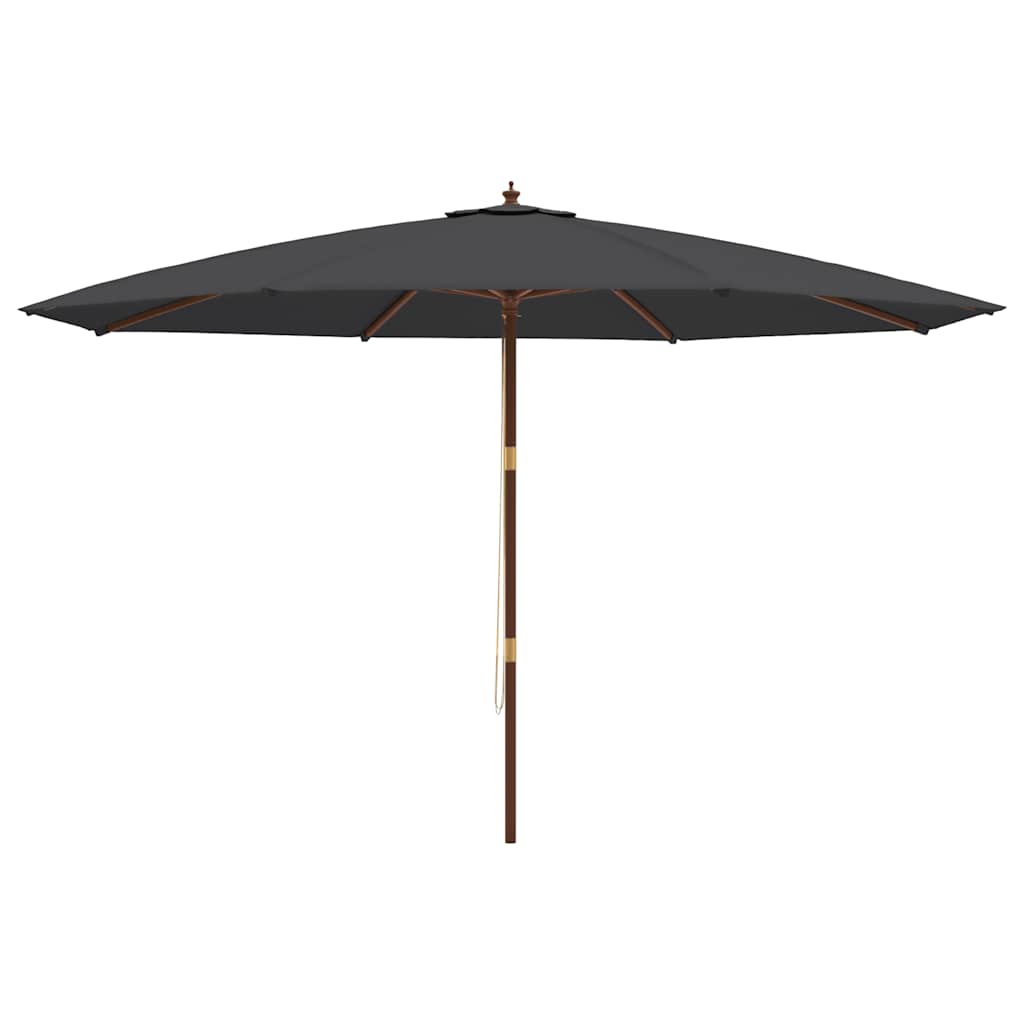 haveparasol med træstang 400x273 cm sort