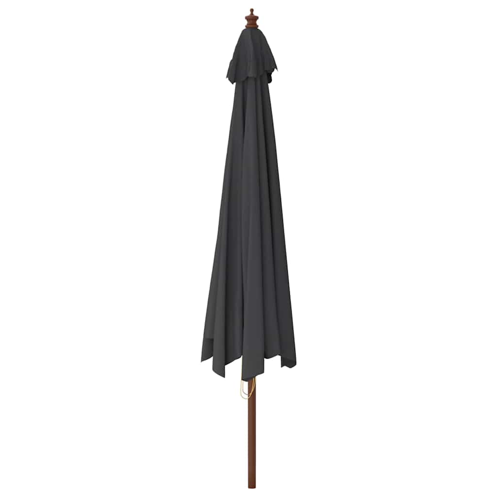 haveparasol med træstang 400x273 cm sort