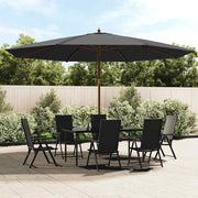 haveparasol med træstang 400x273 cm sort
